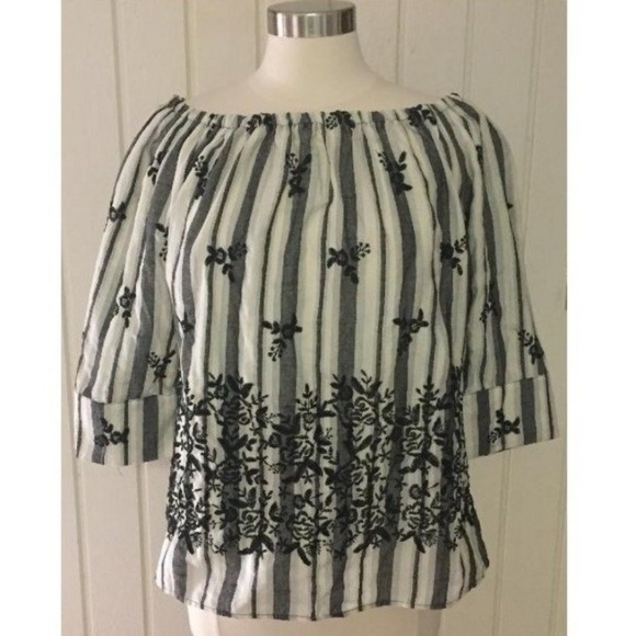 Embroidered Off the Shoulder Top - Picture 4 of 7